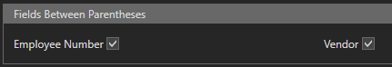 4.  Fields displayed in parentheses