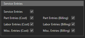 8.  Service Entries