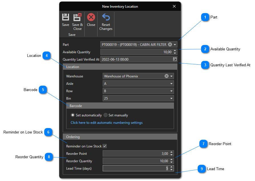 Create Inventory Locations