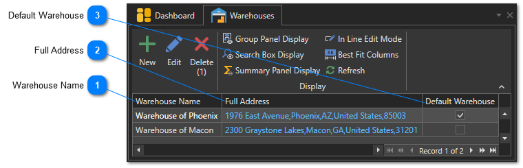 Create Warehouses