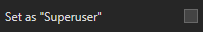 1.  Set as "Superuser"
